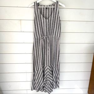 Gray Stripe Linen Sundress